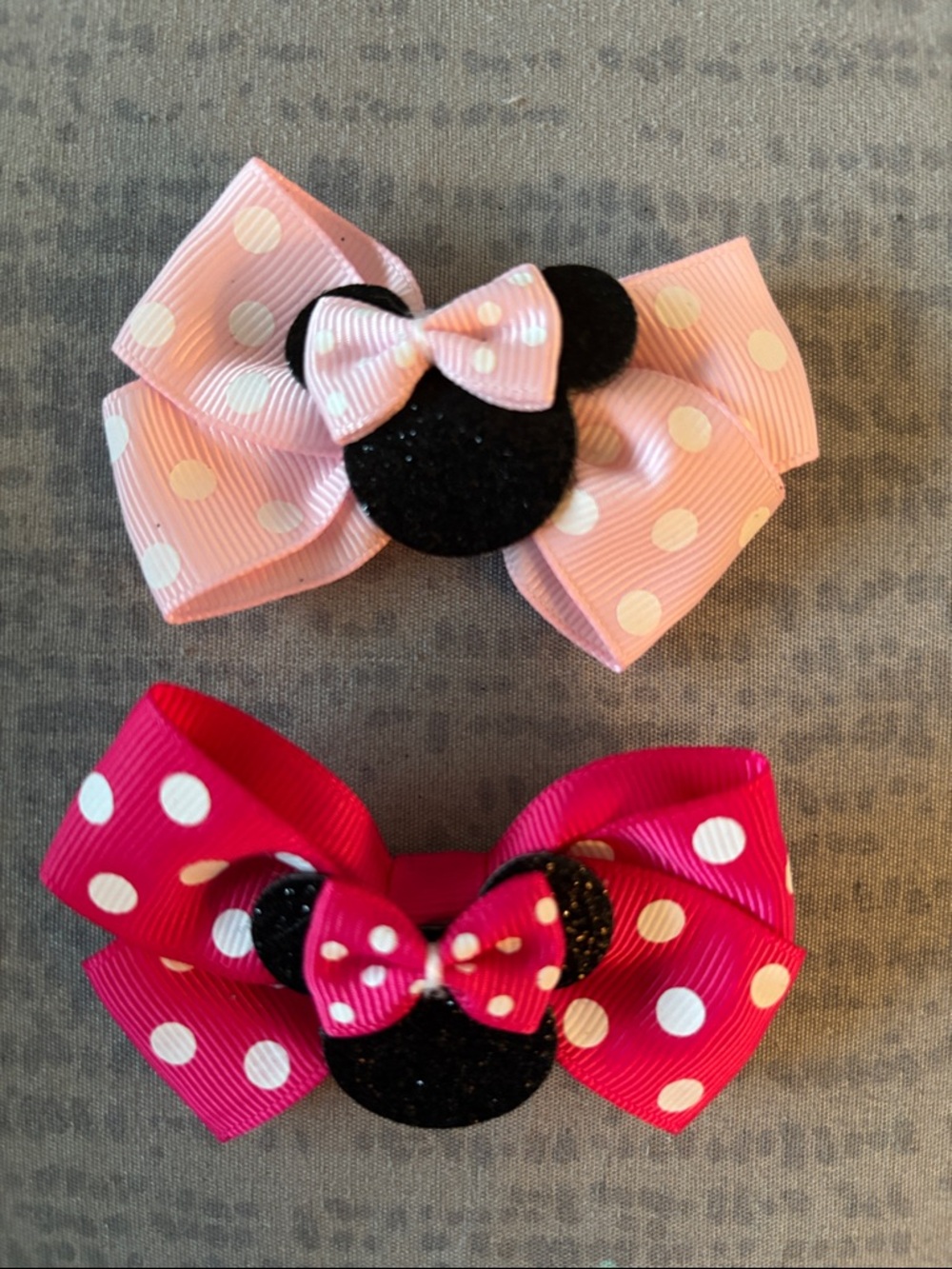 Polka Dot Minnie-Inspired Hair Bows - Pink & Hot Pink
